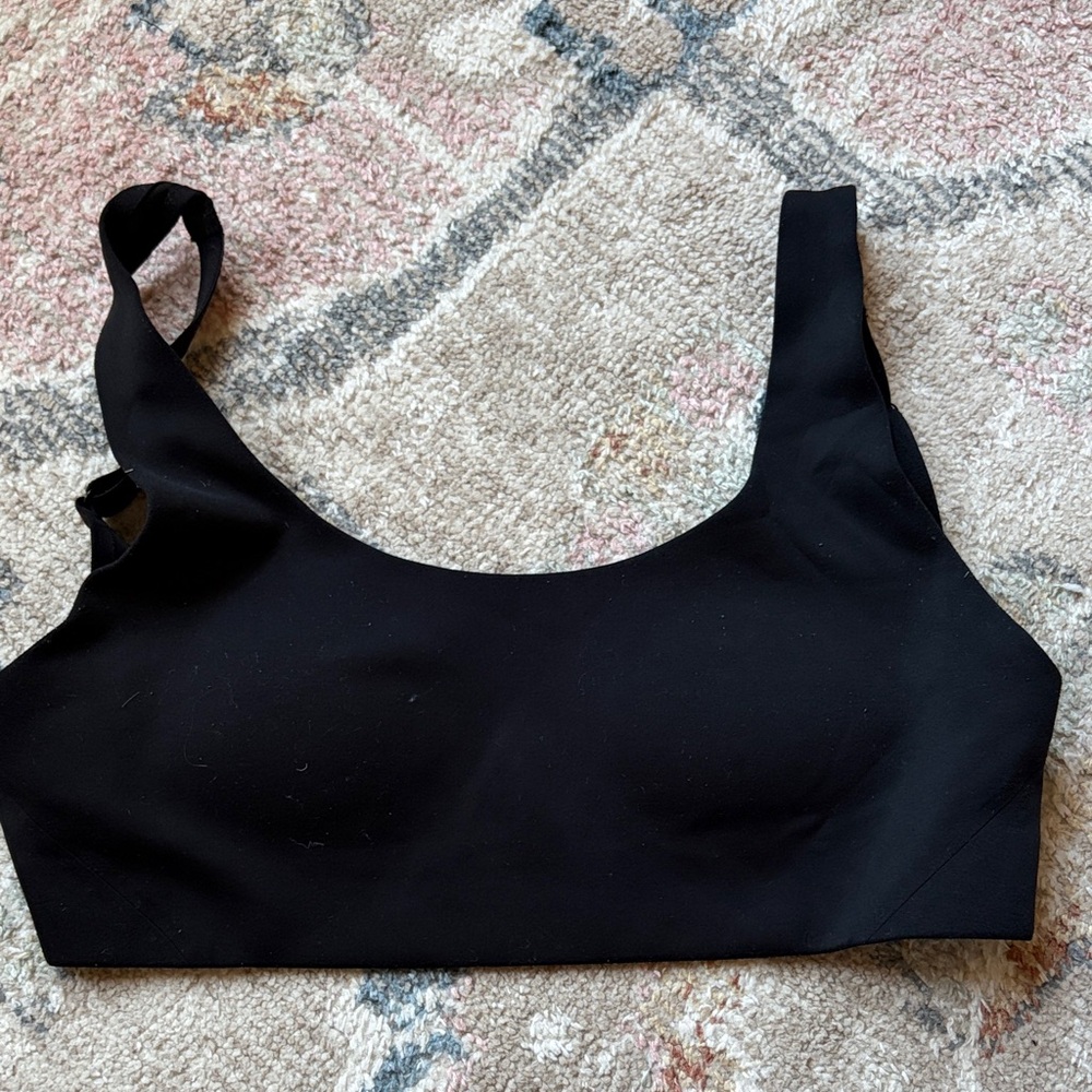 Padded black sports bra